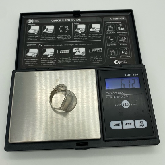 ☘️5 for $40☘️ Saddle Shaped Wide Concave Sterling Silver 925 Ring Size 7-7.25 - Picture 8 of 12